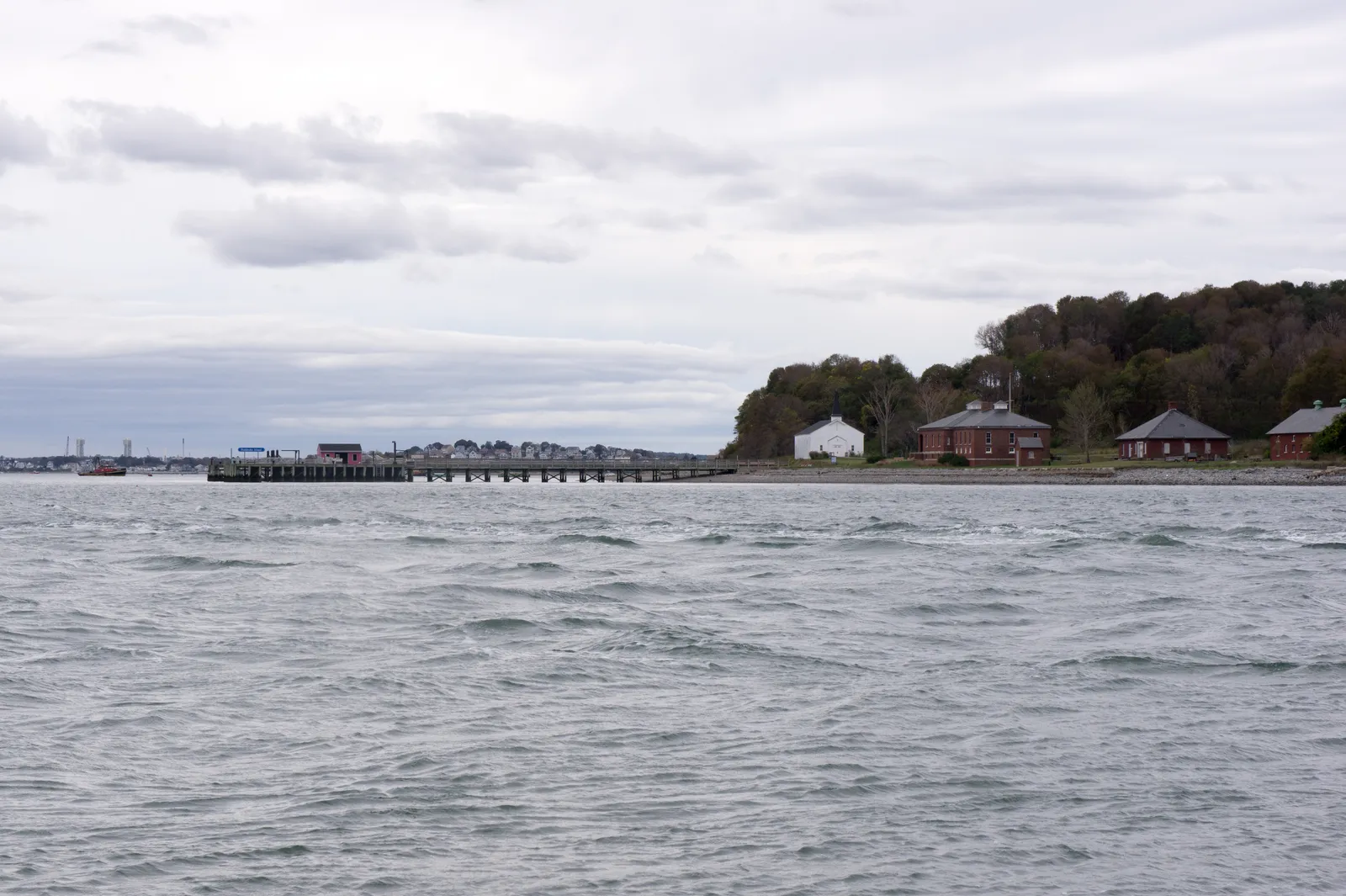 Teddy and Chuck travel to Shutter Island scene in Shutter Island  