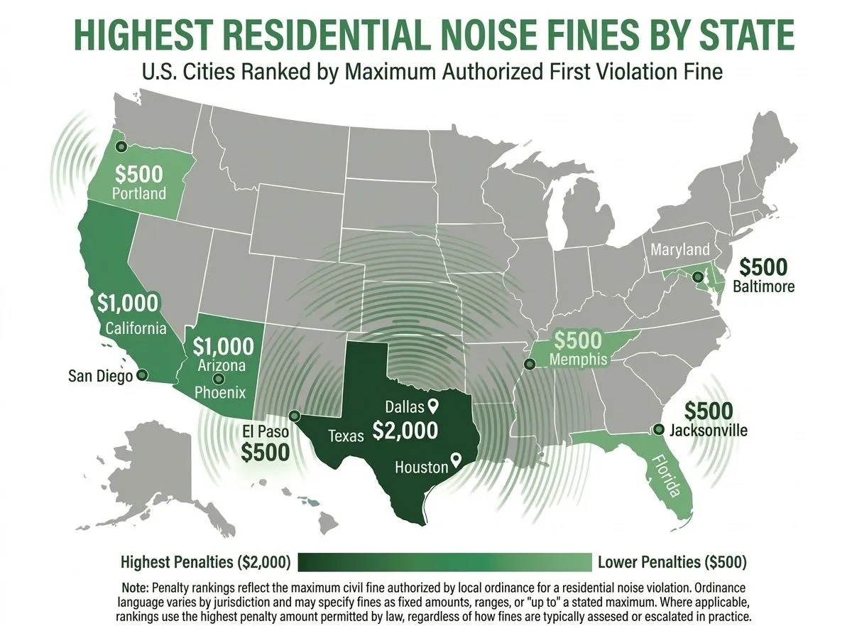 Highest Fines For Noise in Residential Areas