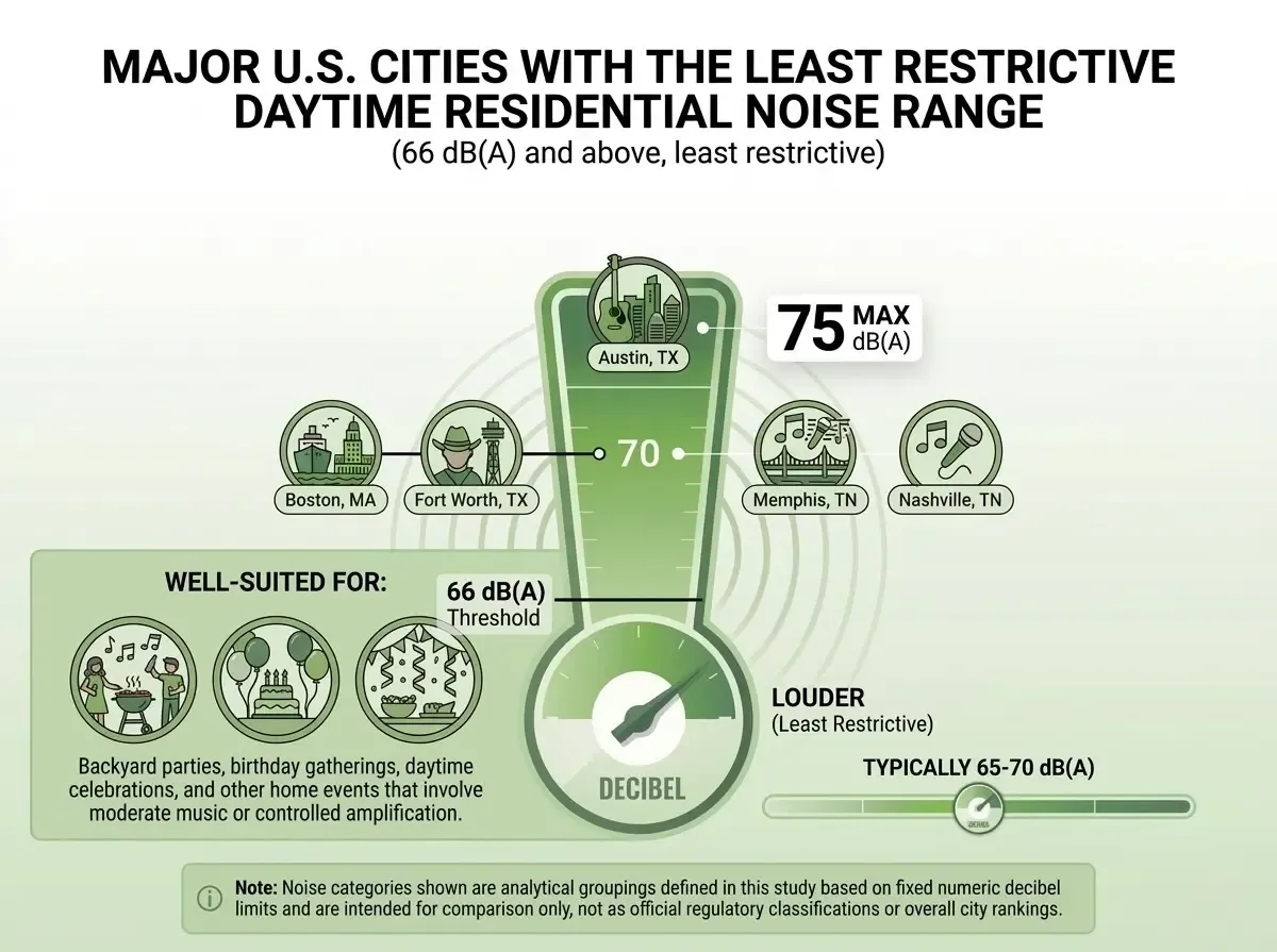 Least Restrictive Daytime Residential Noise Limits
